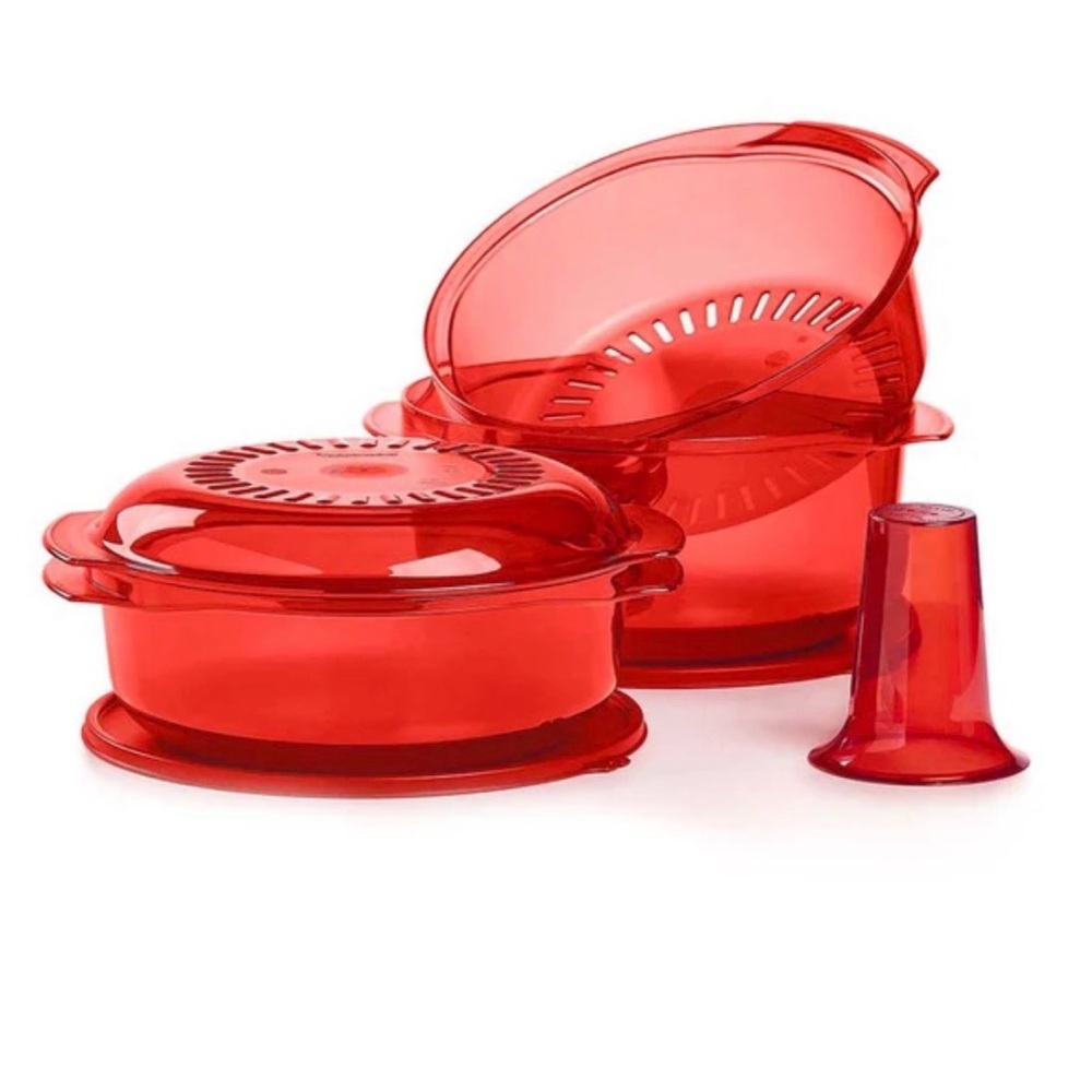 Tupperware TupperWave Stack Cooker, Red, NEW!